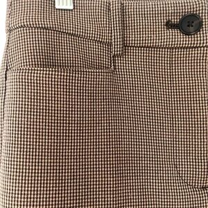 LOFT Tan and Black Houndstooth Flare Pants